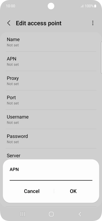 Key in live.vodafone.com and press OK.