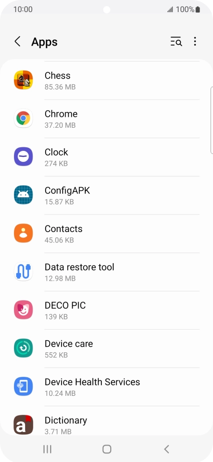 Press the required app.