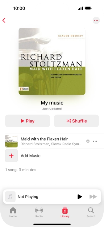 Go to the required category or playlist and press the required audio file.