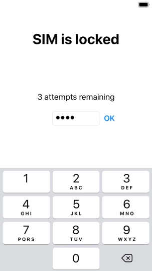 If your SIM is locked, key in your PIN and press OK.