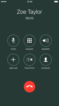 Press the end call icon to end the call.