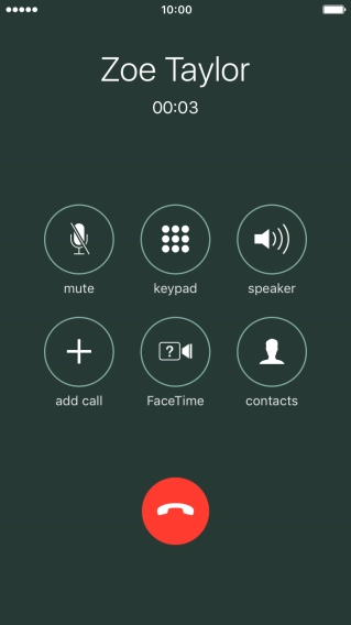 Press the end call icon to end the call.