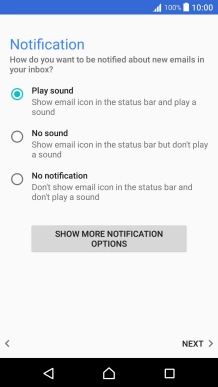 Press the required setting. Press the required setting.