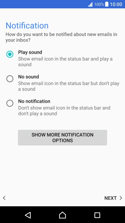 Press the required setting. Press the required setting.