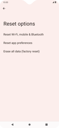 Press Erase all data (factory reset).