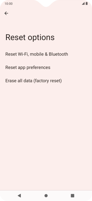 Press Erase all data (factory reset).