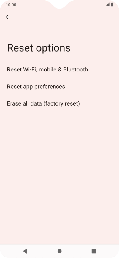 Press Erase all data (factory reset).