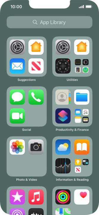 Press the required app.