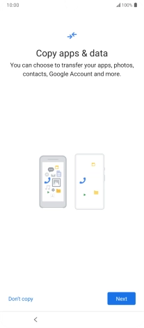 You can transfer the contents of another phone to your phone when it's activated for the first time and after a factory reset. When this screen is displayed, your phone is ready to transfer contents from another phone.