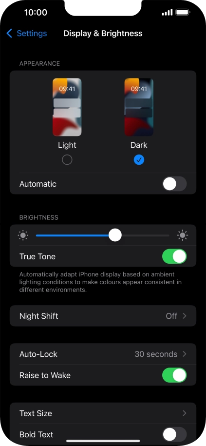 Press the indicator next to 