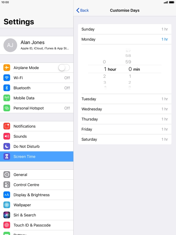 Select the required period.