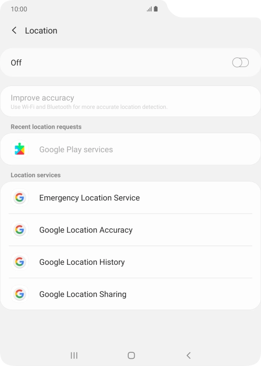 Press the indicator to turn the function on or off.