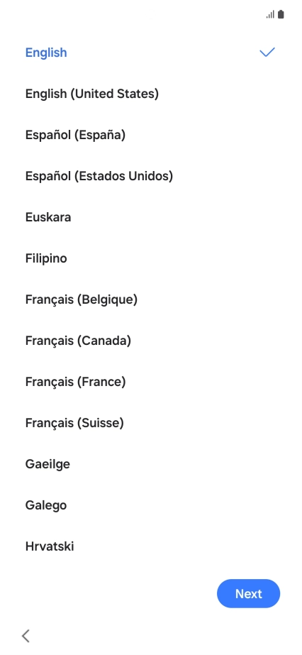 Press the required language.