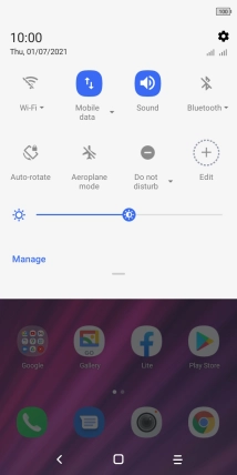 Press the settings icon.