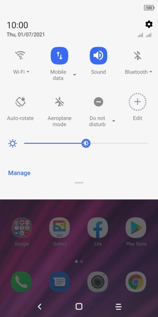 Press the settings icon.