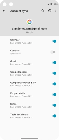 Press the indicator next to 