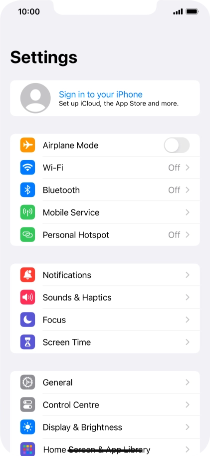Press Sign in to your iPhone.