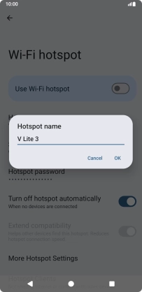 Key in the required Wi-Fi hotspot name and press OK.