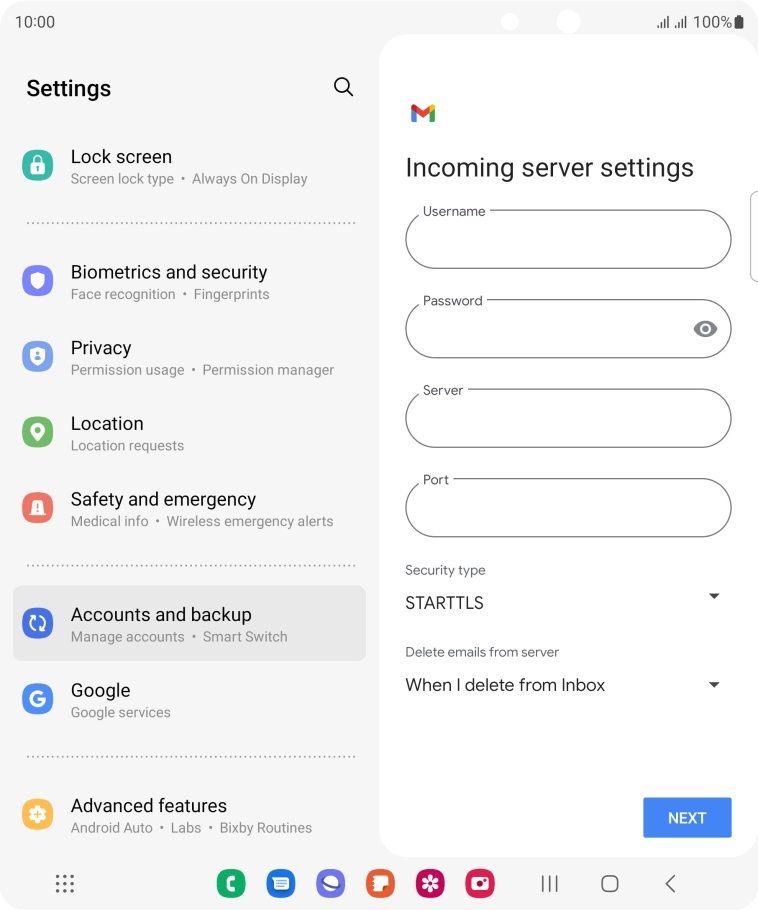 Press the field below 