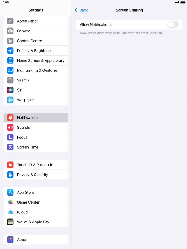 Press the indicator next to 