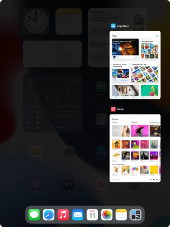 Slide upwards on the required application to end it.