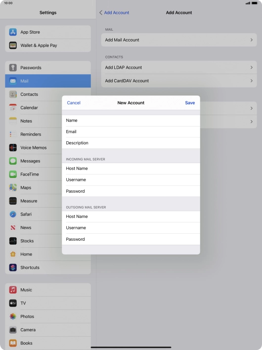 Press Save. Your email account has now been set up. To select more settings for incoming and outgoing server, proceed with the following steps.