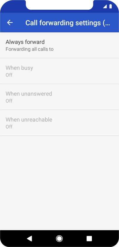 Press the required divert type.