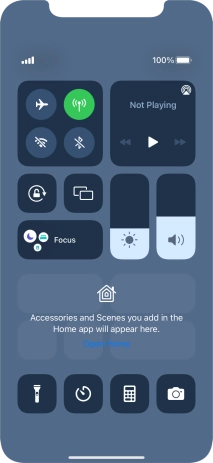 Press the flight mode icon to turn the function on or off.