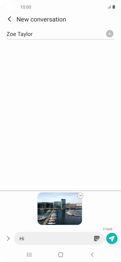 Press the send icon when you've finished your picture message.