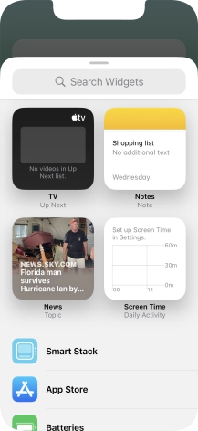 Press the required widget.