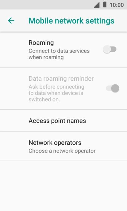 Press Access point names.
