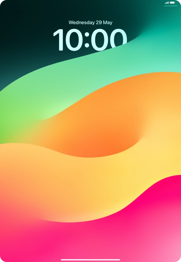 Press and hold anywhere on the lock screen.
