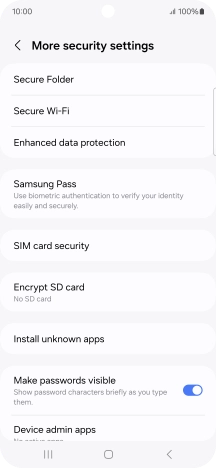 Press SIM card security.