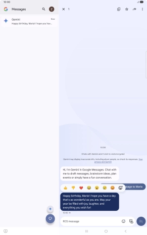 Press and hold the text suggestion from Gemini. Follow the instructions on the screen to use the text suggestion.