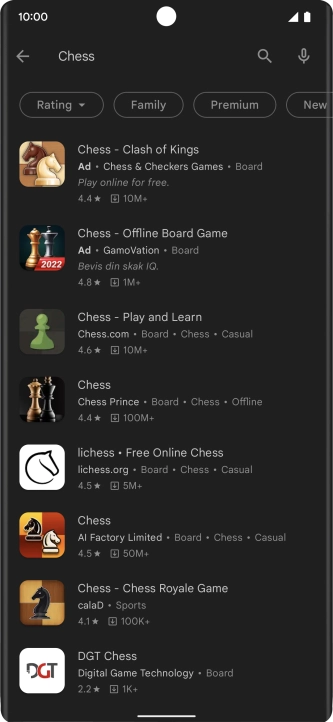 Press the required app.