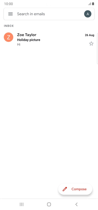 Press the email account icon.