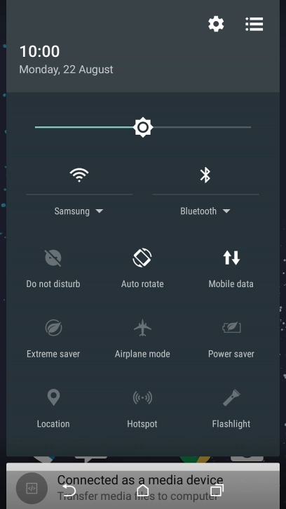 Press the settings icon.