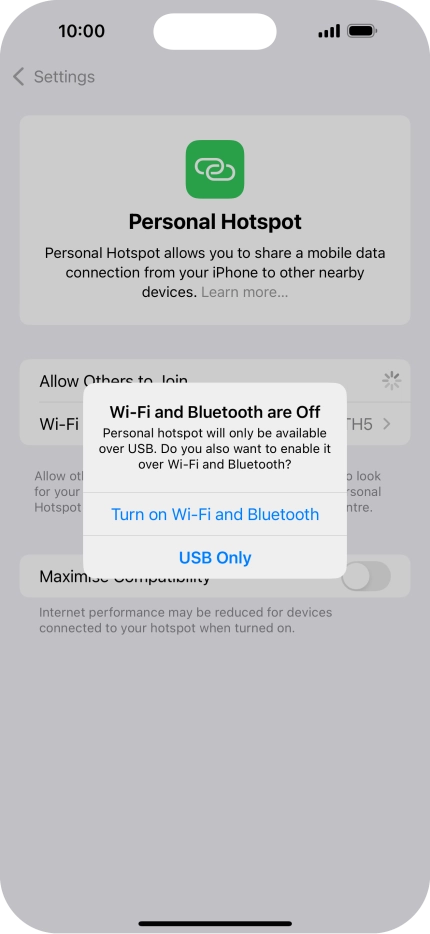 If Wi-Fi is turned off, press Turn on Wi-Fi and Bluetooth.