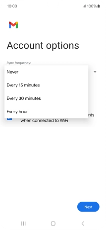 Press the required setting.