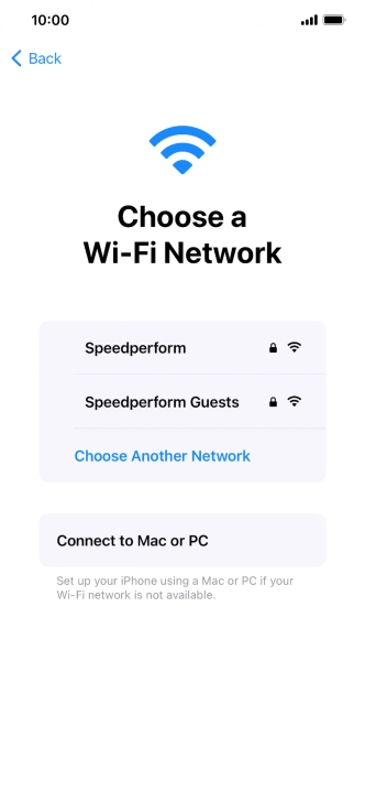 Press the required Wi-Fi network.