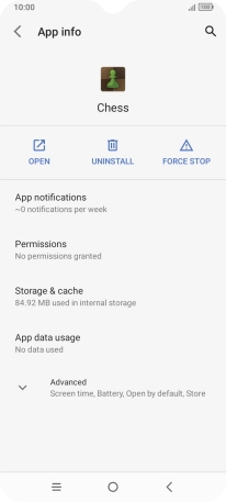 Press Storage & cache.