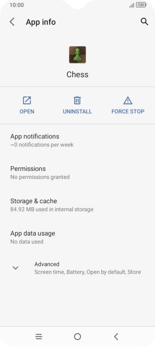 Press Storage & cache.