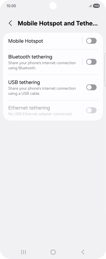 Press Mobile Hotspot.