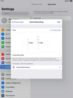 Press Customise Days.