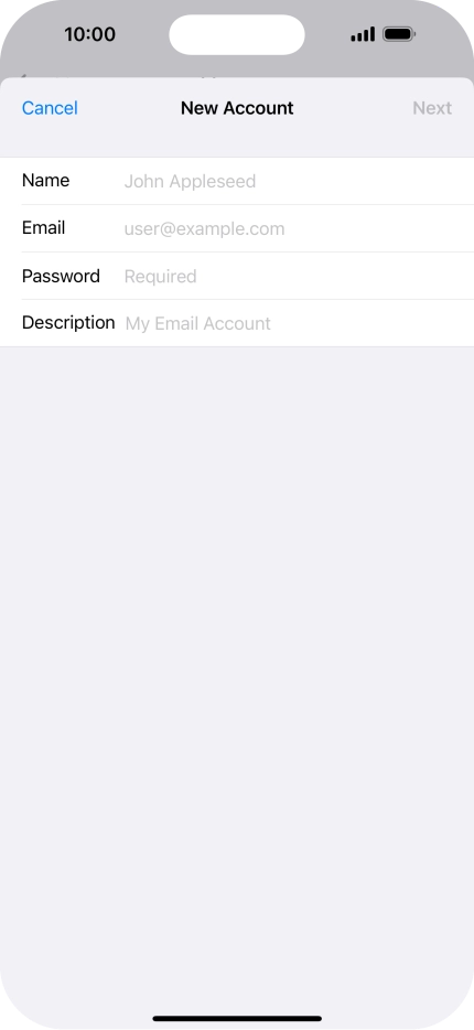 Press Name and key in the required sender name.