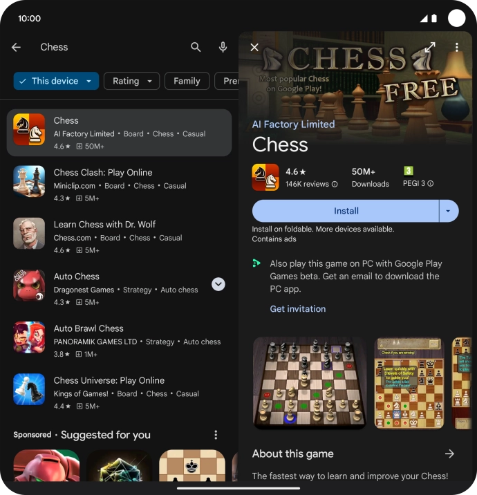 Press Install and follow the instructions on the screen to install the app.