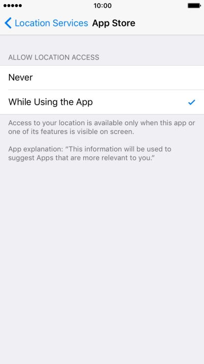 Press the required setting to turn the function on or off.
