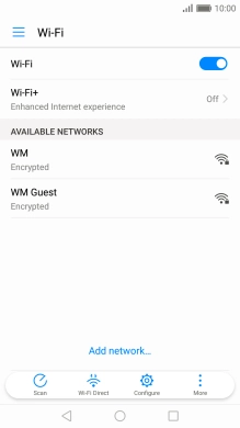 Press the required Wi-Fi network.