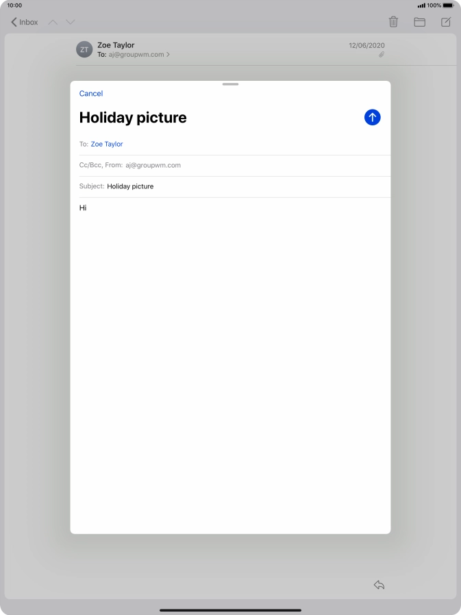 Press and hold the text input field until a pop-up menu is displayed.
