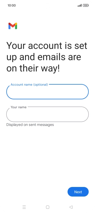 Press Your name and key in the required sender name.